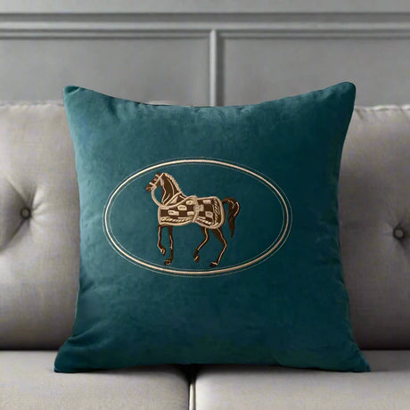 American Embroidered Horse Pillow Cover pillow covers - Palatium Lux