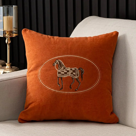 American Embroidered Horse Pillow Cover pillow covers - Palatium Lux
