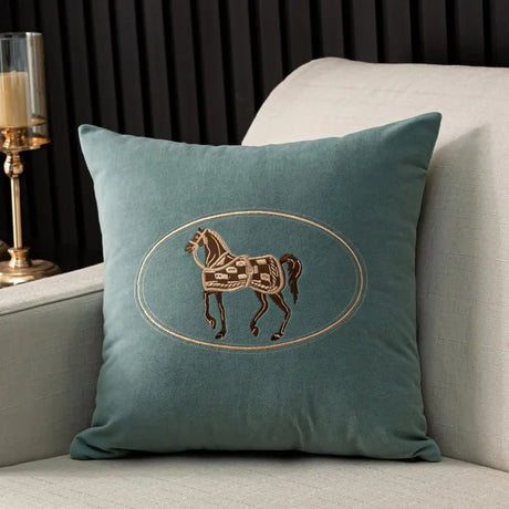 American Embroidered Horse Pillow Cover pillow covers - Palatium Lux