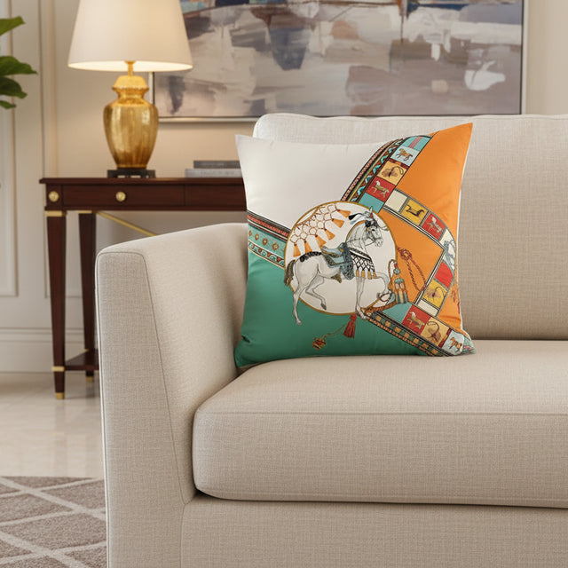 Horse Peachskin Velvet Pillow Cover pillow covers - Palatium Lux