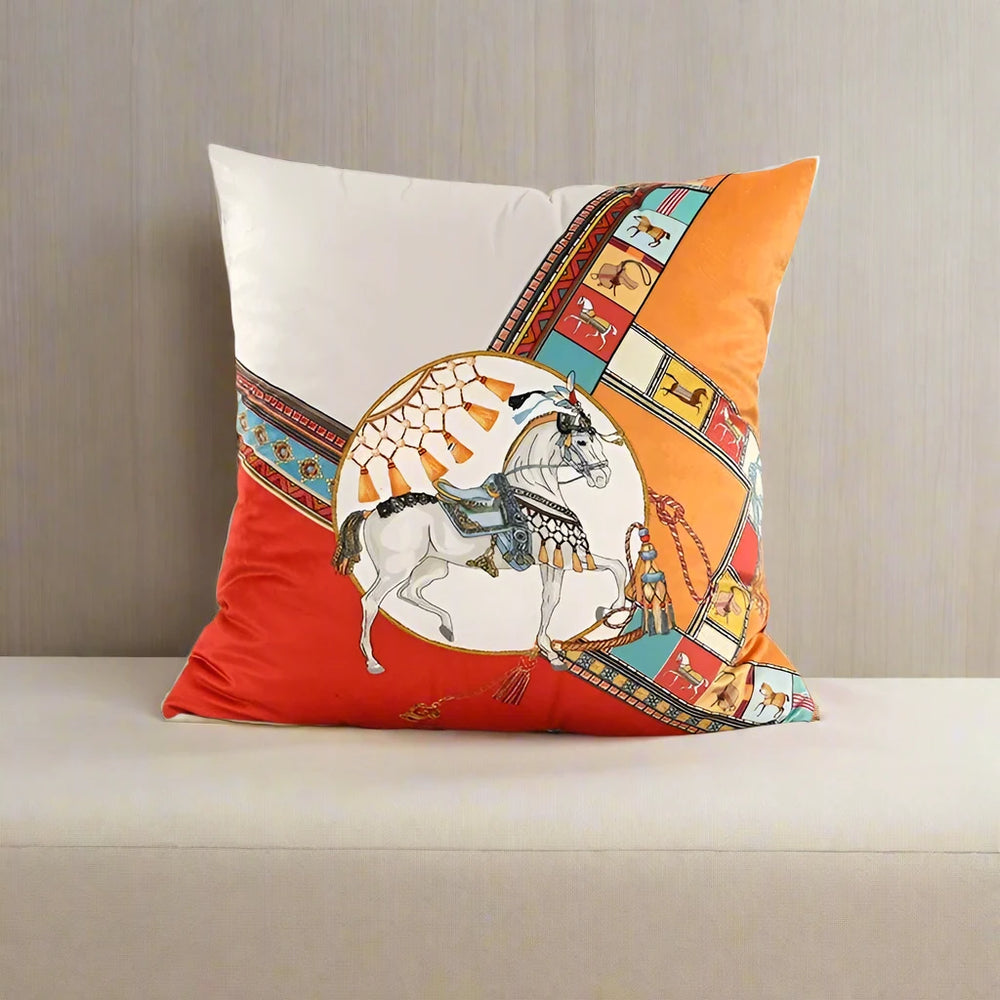 Horse Peachskin Velvet Pillow Cover pillow covers - Palatium Lux