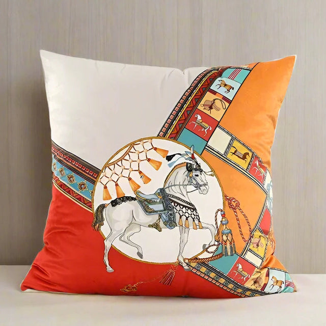 Horse Peachskin Velvet Pillow Cover pillow covers - Palatium Lux