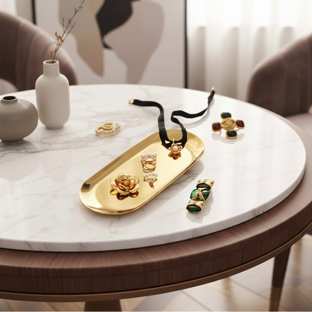 Golden Stainless Steel Tray Small tray - Palatium Lux