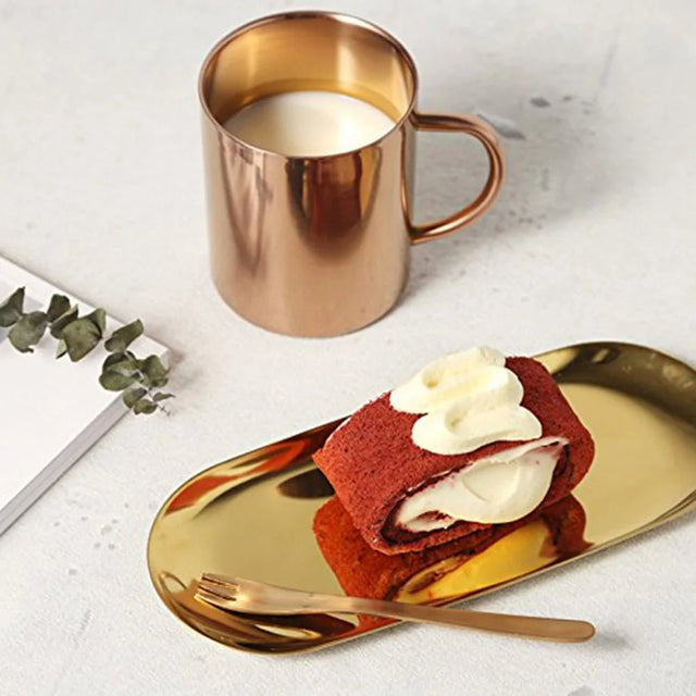 Golden Stainless Steel Serving Tray tray - Palatium Lux