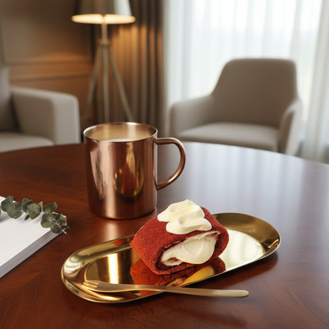 Golden Stainless Steel Serving Tray tray - Palatium Lux