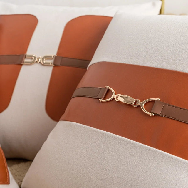 Chloe Leather - Buckled Horse pillow covers - Palatium Lux