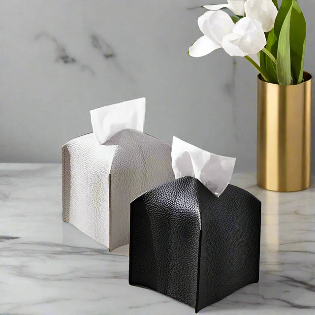 Pristine Leather Tissue Box Holder