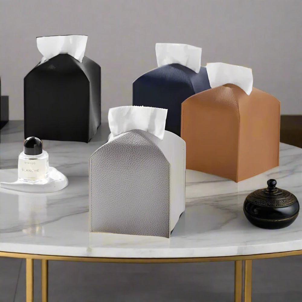 Pristine Leather Tissue Box Holder