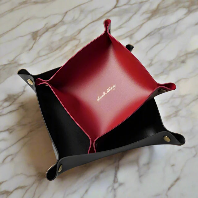 Ruby leather valet tray – Key Essentials premium organizer for keys & accessories