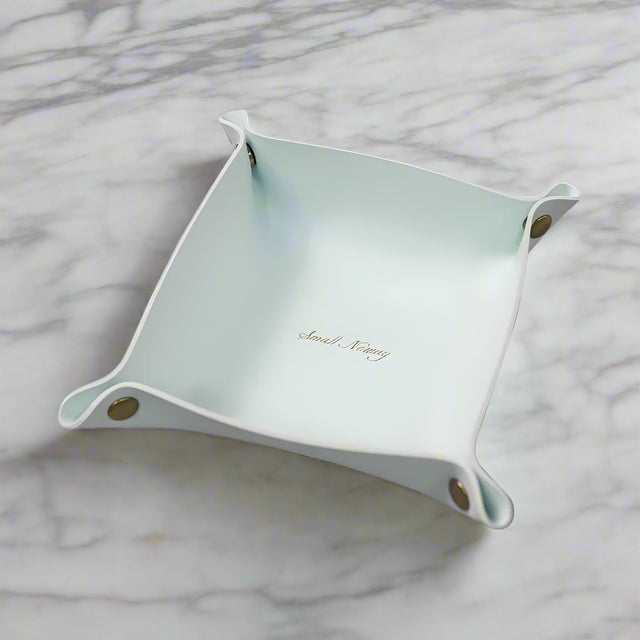 Pearl leather valet tray – Key Essentials premium organizer for keys & accessories