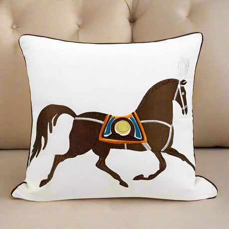 Noble Steed Embroidered Pillow Covers pillow covers - Palatium Lux