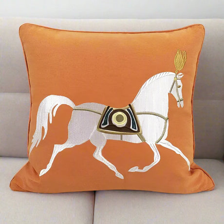 Noble Steed Embroidered Pillow Covers pillow covers - Palatium Lux