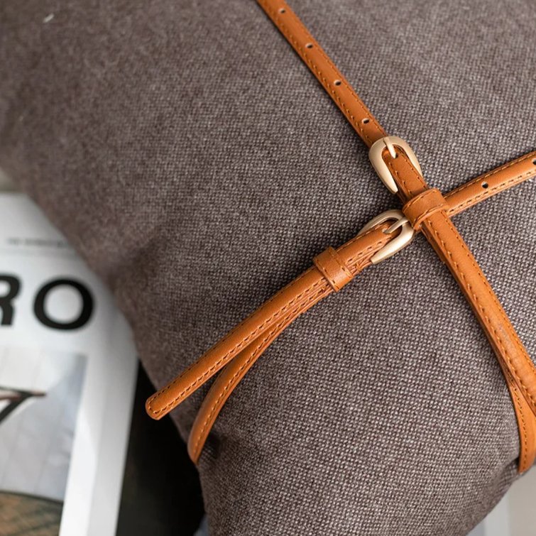 The Signature Leather Belt Pillow Cover pillow covers - Palatium Lux