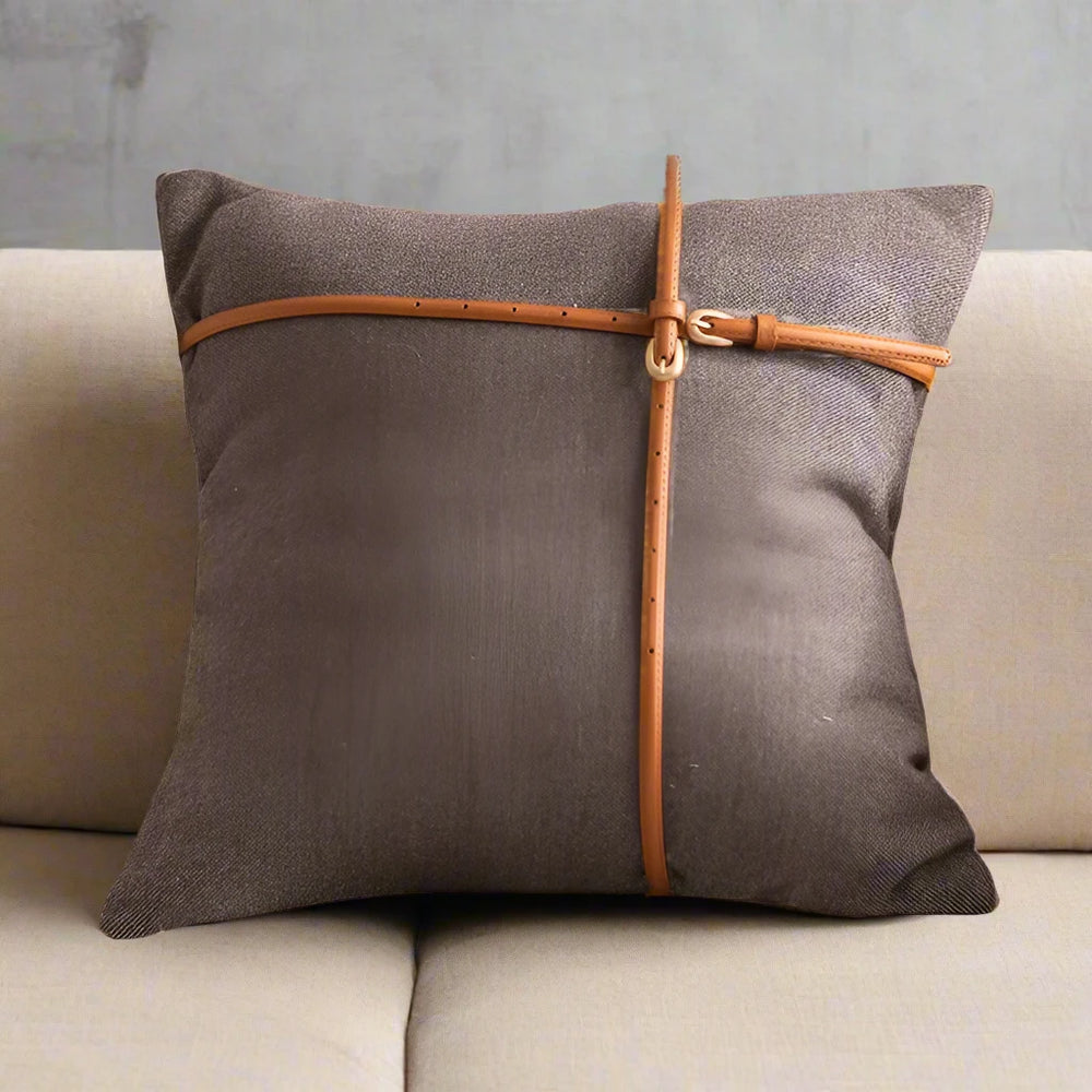 The Signature Leather Belt Pillow Cover pillow covers - Palatium Lux
