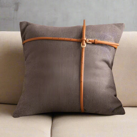 The Signature Leather Belt Pillow Cover pillow covers - Palatium Lux