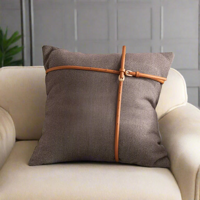 The Signature Leather Belt Pillow Cover pillow covers - Palatium Lux