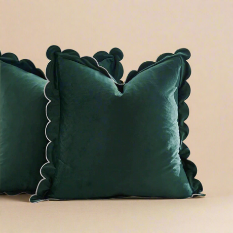 Scalloped Velvet Pillow Cover