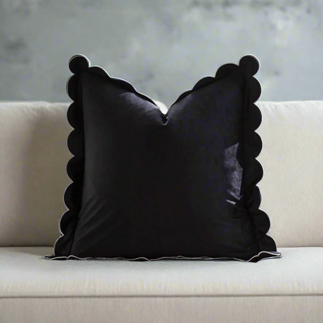 Scalloped Velvet Pillow Cover
