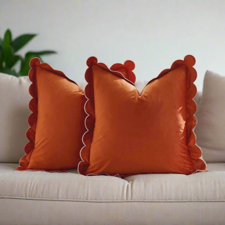 Scalloped Velvet Pillow Cover