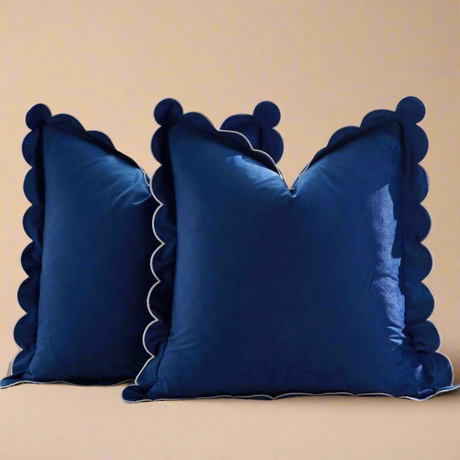 Scalloped Velvet Pillow Cover