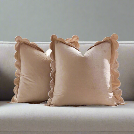 Scalloped Velvet Pillow Cover