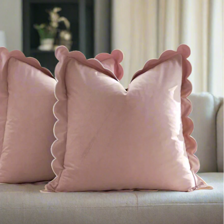 Scalloped Velvet Pillow Cover