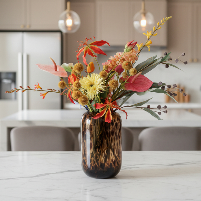 Florentine Amber Glass Vase