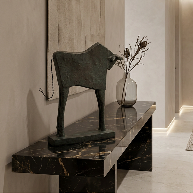Patina Bull Statue