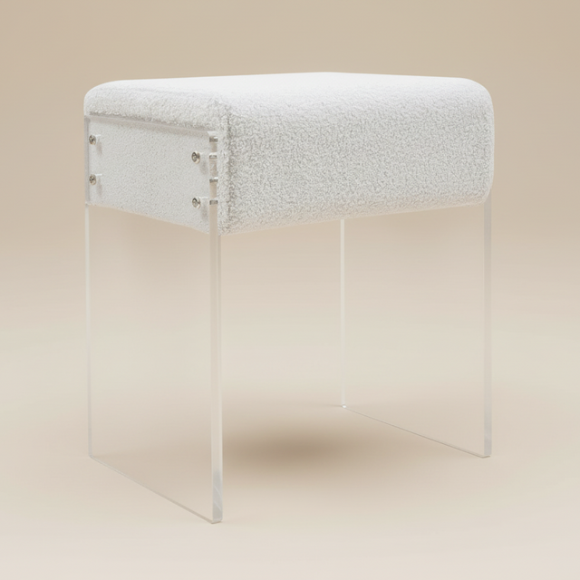 Lumera Accent Stool - White