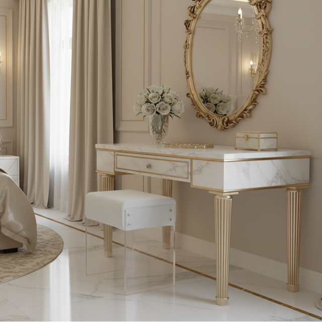 Lumera Accent Stool - White