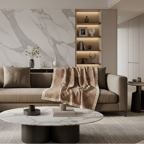 Mauve Manor Horse Throw Blanket