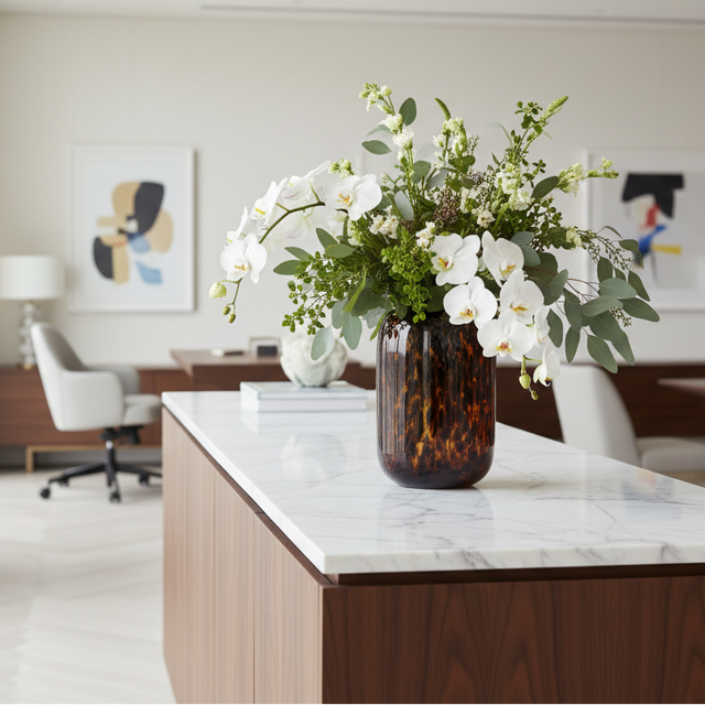 Florentine Amber Glass Vase