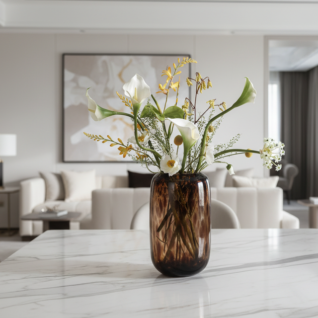 Florentine Amber Glass Vase