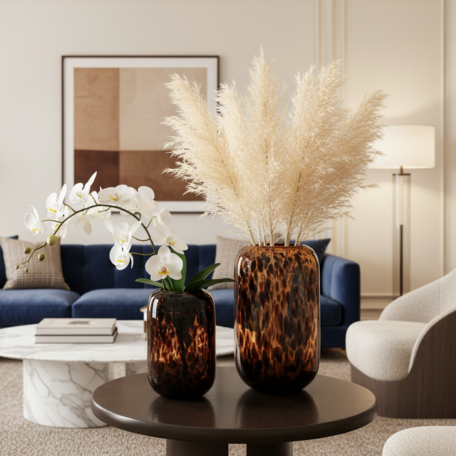 Florentine Amber Glass Vase