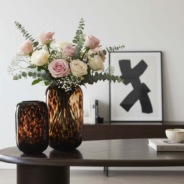 Florentine Amber Glass Vase