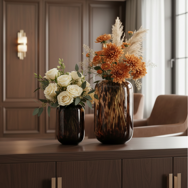 Florentine Amber Glass Vase