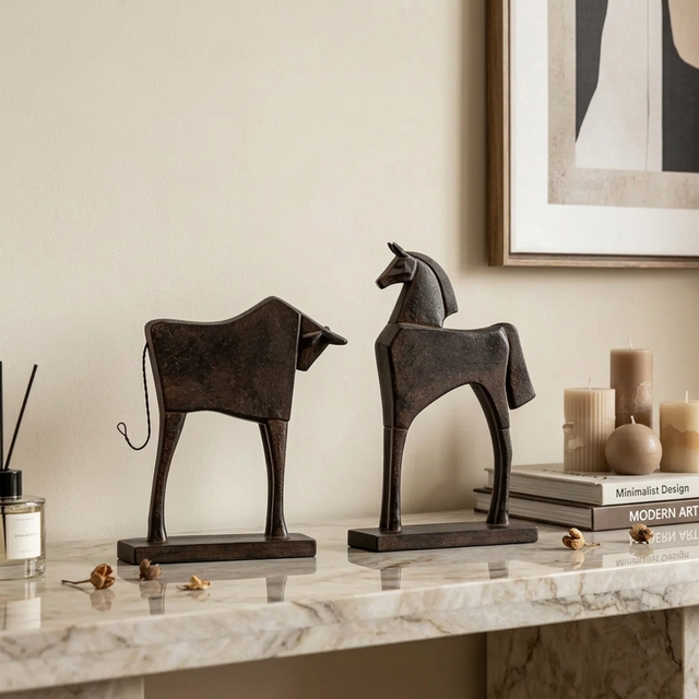 Patina Bull Statue