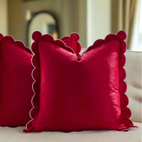 Scalloped Velvet Pillow Cover