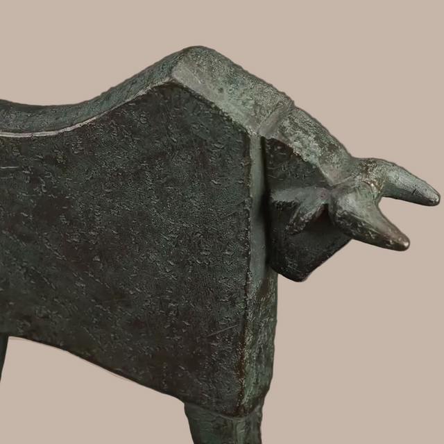 Patina Bull Statue