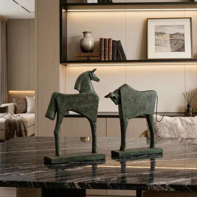 Patina Bull Statue