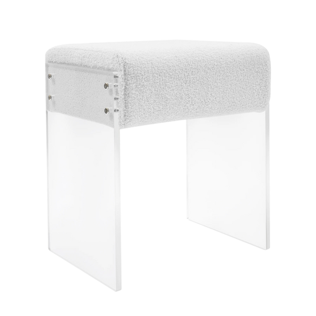 Lumera Accent Stool - White