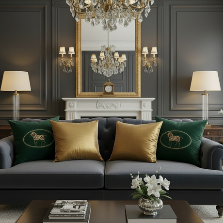 American Embroidered Horse Pillow Cover