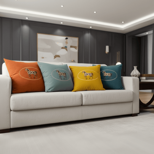 American Embroidered Horse Pillow Cover pillow covers - Palatium Lux