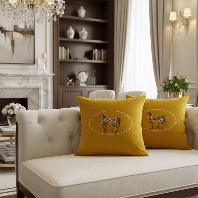 American Embroidered Horse Pillow Cover pillow covers - Palatium Lux