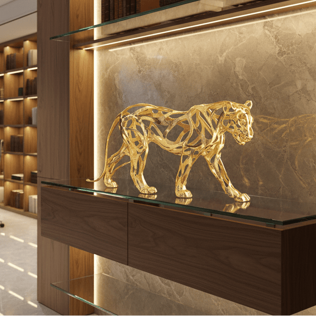 Aristocrat Jaguar Sculpture statue - Palatium Lux