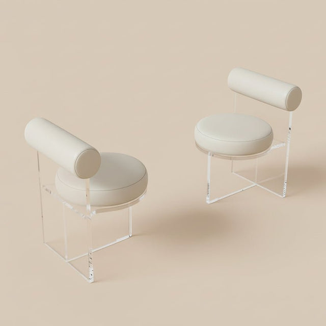 Aurora Mirage Stool - Ivory White - Palatium Lux