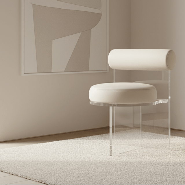 Aurora Mirage Stool - Ivory White - Palatium Lux