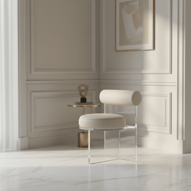 Aurora Mirage Stool - Ivory White - Palatium Lux