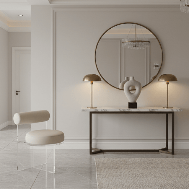 Aurora Mirage Stool - Ivory White - Palatium Lux