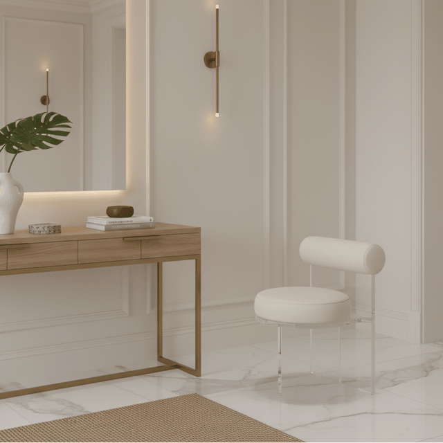 Aurora Mirage Stool - Ivory White - Palatium Lux